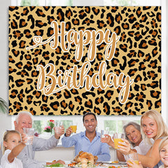 Lofaris Leopard Print Theme Happy Birthday Backdrop For Party