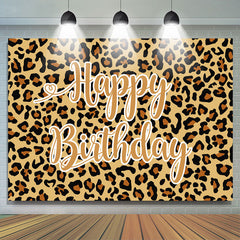 Lofaris Leopard Print Theme Happy Birthday Backdrop For Party