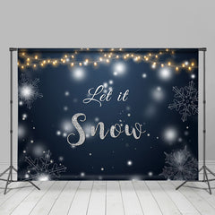 Lofaris Let It Snow Light Snowy Night Snowflake Winter Backdrop