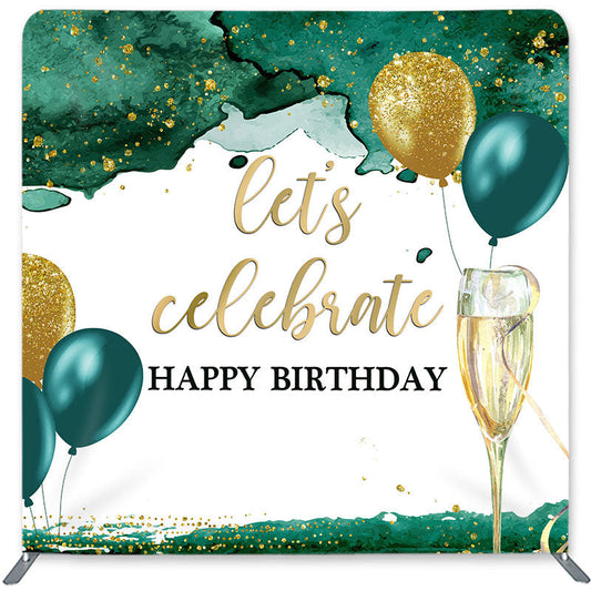 Lofaris Lets Celebrate Balloon Double-Sided Backdrop for Birthday