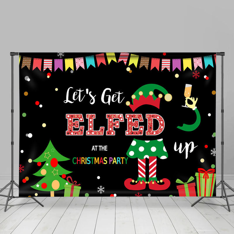 Lofaris Let’S Get Elfed At The Christmas Party Winter Backdrop
