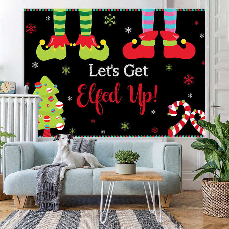 Lofaris Lets Get Elfed Up With Clown And Candy Cane Backdrop
