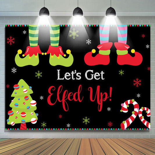 Lofaris Lets Get Elfed Up With Clown And Candy Cane Backdrop