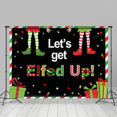 Lofaris Let’S Get Elfed Up With Friends Christmas Backdrop