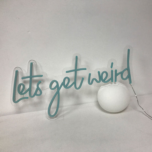 Lofaris Lets Get Weird LED Blue Neon Sign Birthday Party Deco Light Art