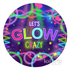Lofaris Let’S Glow Crazy Colour Lines Birthday Round Backdrop