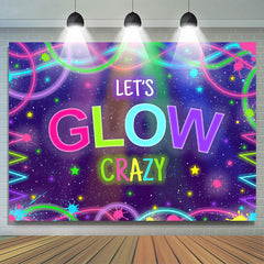 Lofaris Let’S Glow Crazy With Abstract Lines Birthday Backdrop