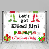 Load image into Gallery viewer, Lofaris Lets Go Elfed Up Pajama Merry Christmas Party Backdrop