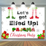 Load image into Gallery viewer, Lofaris Lets Go Elfed Up Pajama Merry Christmas Party Backdrop