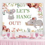 Load image into Gallery viewer, Lofaris Lets Hang Out With Koala Flowers Baby Shower Backdroop