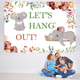 Load image into Gallery viewer, Lofaris Lets Hang Out With Koala Flowers Baby Shower Backdroop