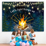 Load image into Gallery viewer, Lofaris Lets Light Things Up Bonfire Party Backdrop for Kids