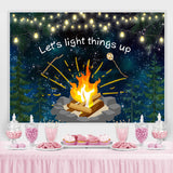Load image into Gallery viewer, Lofaris Lets Light Things Up Bonfire Party Backdrop for Kids