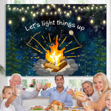 Load image into Gallery viewer, Lofaris Lets Light Things Up Bonfire Party Backdrop for Kids