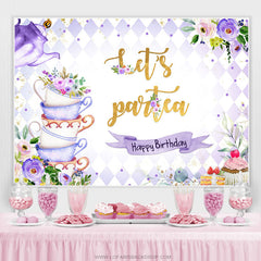 Lofaris Lets Partea Spring Floral Happy Birthday Backdrop