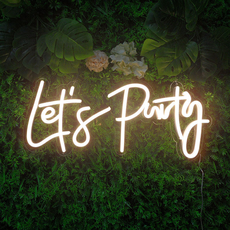 Lets Party LED Neon Sign For Room Art Decor Birthday Lights - Lofaris