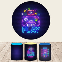 Lofaris Lets Play Video Game On Tv Round Backdrop Kit For Boy