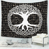 Load image into Gallery viewer, Lofaris Life Tree Trippy Divination Black And White Wall Tapestry