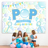 Load image into Gallery viewer, Lofaris Light Blue And Green Bubble Pop Happy Birthday Backdrop