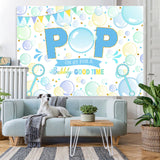 Load image into Gallery viewer, Lofaris Light Blue And Green Bubble Pop Happy Birthday Backdrop