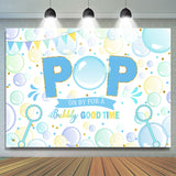Load image into Gallery viewer, Lofaris Light Blue And Green Bubble Pop Happy Birthday Backdrop