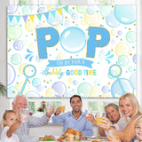 Load image into Gallery viewer, Lofaris Light Blue And Green Bubble Pop Happy Birthday Backdrop