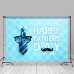 Lofaris Light Blue Tie And Glasses Happy Fathers Day Backdrop