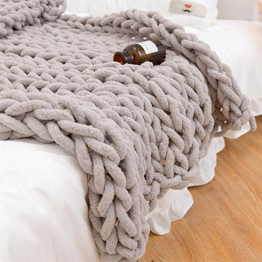 Lofaris Light Brown Comfortable Warm Chunky Knit Blanket For Home