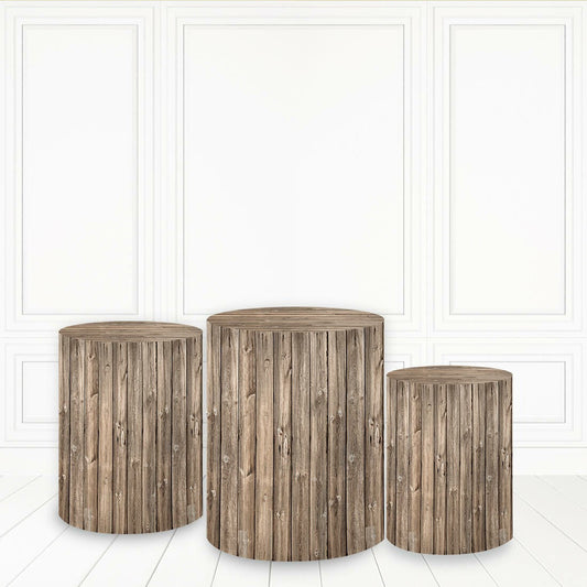 Lofaris Light Brown Safari Wood Theme Pillar Cover Party Plinth