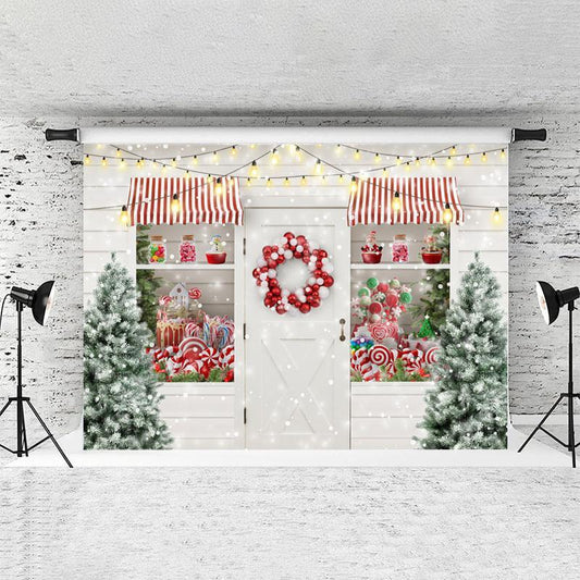 Lofaris Light Bulb Sweet Shop Christmas Backdrop For Party