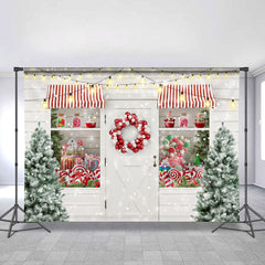 Lofaris Light Bulb Sweet Shop Christmas Backdrop For Party