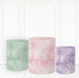 Load image into Gallery viewer, Lofaris Light Color Theme Pedestal Cover Green Pink Cylinder