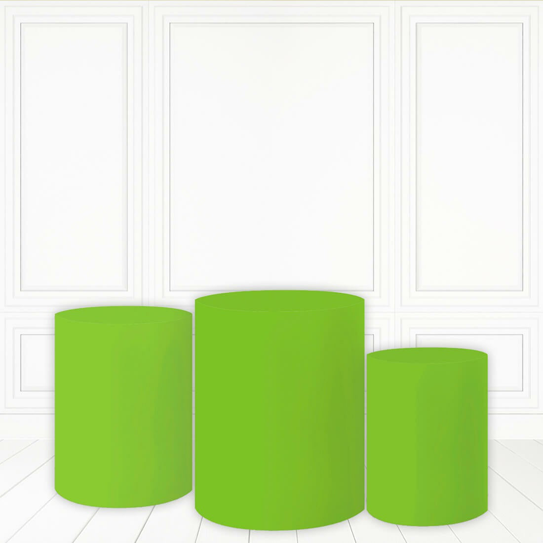 Lofaris Light Grass Green Pillar Cover Printed Fabric Cake Table