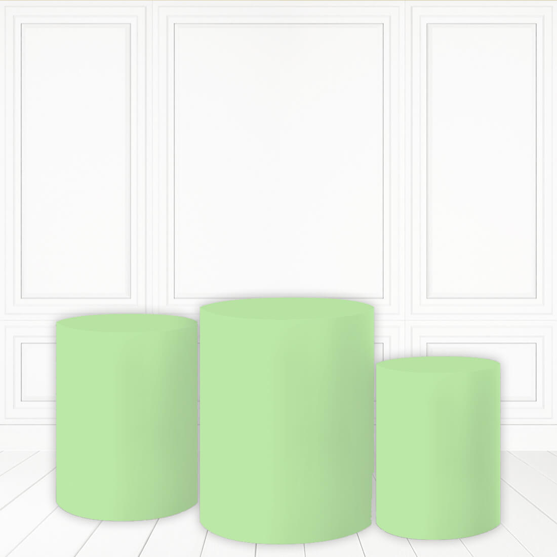Lofaris Light Green Cake Table Cover Solid Color Theme Pillar