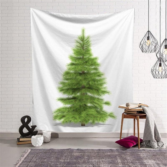 Lofaris Light Green Christmas Tree Still Life Wall Tapestry