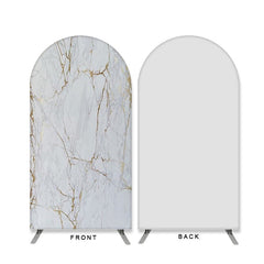 Lofaris Light Grey Marble Texture Double Sided Arch Backdrop Decor