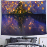 Load image into Gallery viewer, Lofaris Light Night Trippy Novelty Fairytale Mountain Wall Tapestry