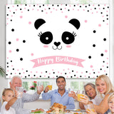Load image into Gallery viewer, Lofaris Light Pink Dots Lovely Panda Happy Birthday Backdrop
