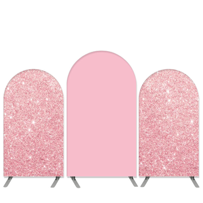 Lofaris Light Pink Glitter Theme Birthday Arch Backdrop Kit Banner