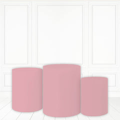 Lofaris Light Pink Theme Pillar Cover Printed Fabric Cake Table