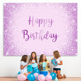 Load image into Gallery viewer, Lofaris Light Purple And Glitter Dots Happy Birthday Backdrop