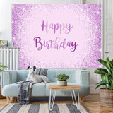 Load image into Gallery viewer, Lofaris Light Purple And Glitter Dots Happy Birthday Backdrop