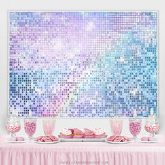 Lofaris Light Purple Blue Shimmer Wall Backdrop For Birthday