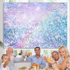 Lofaris Light Purple Blue Shimmer Wall Backdrop For Birthday