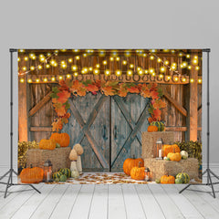 Lofaris Lighting Autumn Wooden House With Pumpkin Backdrop