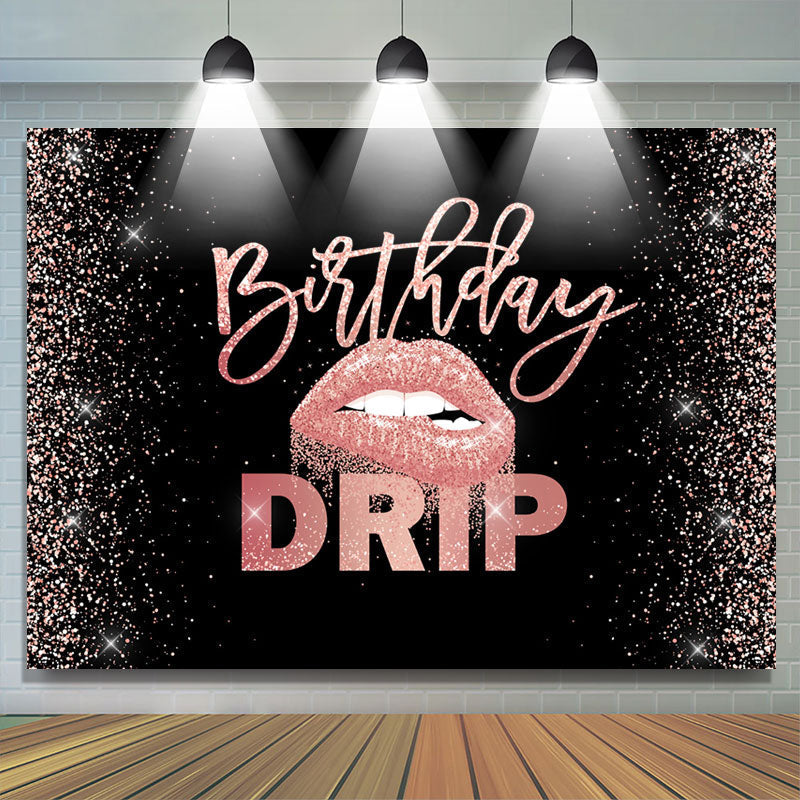 Lofaris Lip Drip Classic Happy Birthday Backdrop For Girl