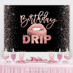 Lofaris Lip Drip Classic Happy Birthday Backdrop For Girl