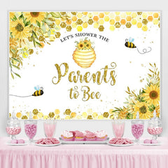 Lofaris Little Bees and Sunflowers Yellow Baby Shower Backdrop