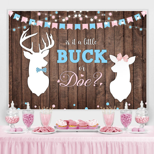 Lofaris Little Buck or Doe Baby Shower Gender Reveal Backdrop