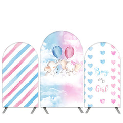 Lofaris Little Elephant Theme Blue Pink Baby Shower Arch Backdrop Kit